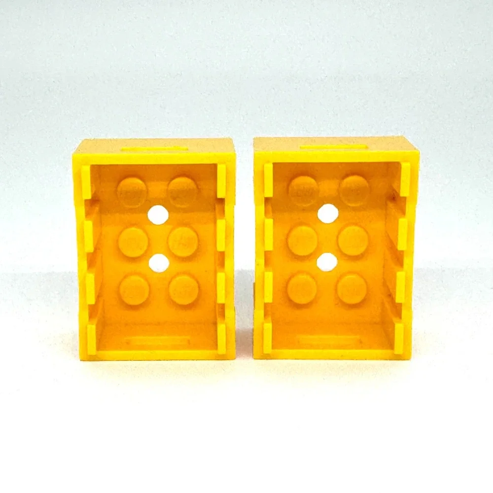 Lego Yellow Container Crate 3x4x1 2/3 Box Handholds Lot of 2 Piece 30150